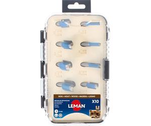 COFFRET 10 FRAISES DROITES DEFONCEUSE D6-25 Q8 HM - 428.700.10 - LEMAN