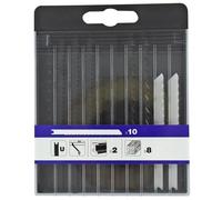 Coffret 10 lames scie sauteuse - bois et métal - avec monture à vis