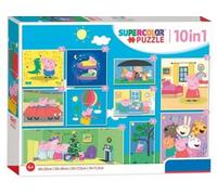 Coffret 10 Puzzle progressif Peppa Le Cochon - 18-30 - 48-60 Pieces - Set Mega Pack Peppa Le Cochon + Carte Tigre