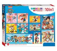 Coffret 10 Puzzle progressif pour Pat Patrouille 18-30 - 48-60 Pieces Set Mega Pack Chien Ryder Everest Marcus Rocky avec Carte Tigre