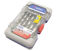 Coffret 100 pièces TIVOLY - 100 forets métaux HSS taillés meulés pointe en croix Ø 1 à 13mm - 11452070003