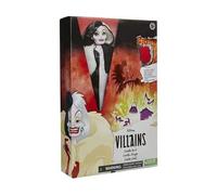 Coffret 101 dalmatiens : Poupee Cruella d'enfer 30 cm Collector et Accessoires - Set poupée Mannequin Princesse Les Villains avec Carte Animal