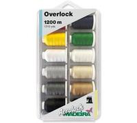 Madeira Coffret 12 cônes fil mousse Aerolock N°125 - 1200 m - Polyester certifié Oeko-Tex - Multicolore