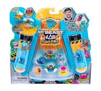 Coffret 12 mini figurines MrBeast Lab Swarms Atomic modèles aléatoires avec 2 tubes transparents, finition gold/metallic