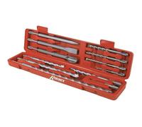 Coffret 12 Pièces - Burins Pointerolles et Forets SDS - Outils Polyvalents pour Travaux de Maçonnerie - D-Work