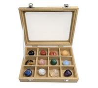Coffret 12 Pierres Naturelles de Lithothérapie - Kit Énergie & Bien-Être avec Boîte de Rangement, Pochette, Guide PDF - Débutant & Passionné