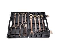 Coffret 13 clés de 8 à 32 mm à cliquet articulé Kraft Müller, Chrome-Vanadium, tête flexible 180°, Mécanicien, Garagiste,