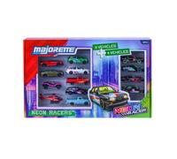 Coffret 13 Neon Racers - MAJORETTE - Série Limitée - 9 classiques + 4 éditions limitées - Échelle 1/64 - Dès 3 ans