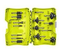Ryobi - Coffret 15 fraises de défonceuse RAKRBS15 - Queue 6 mm, profils variés