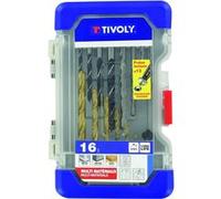 TIVOLY 11901170057 Mallette 16pcs Ranger T16 Mixte Perçage Métal, béton, Bois