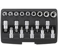 COFFRET 19 EMBOUTS ET DOUILLES TORX MALE T20 A T70 FEMELLE E10 A E24