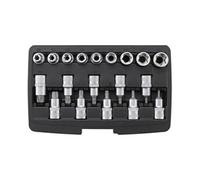 COFFRET 19 EMBOUTS ET DOUILLES TORX MALE T20 A T70 FEMELLE E10 A E24