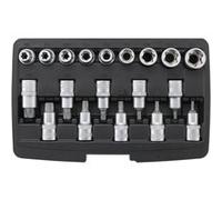 COFFRET 19 EMBOUTS ET DOUILLES TORX MALE T20 A T70 FEMELLE E10 A E24