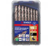 Tivoly Coffret 19 forets métaux HSS Smart Point taillés meulés Ø 1 à 10 mm