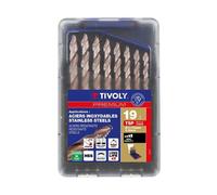 Coffret 19 forets métaux HSS taillés meulés affûtage Tivoly Smart Point - Ø 1 à 10 mm TIVOLY