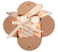 Coffret 2 Doudous Coton Bio Keptin-jr Little Toddel Pêche 16cm -