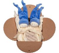 Coffret 2 Doudous Keptin-Jr Coton Bio Zmooz Bleuet Large 24 cm -