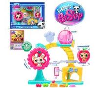 Bandai - Littlest Pet Shop - Coffret Fun Factory - Ensemble De Jeu Avec 2 Animaux, Décor Et Accessoires - Bf00519