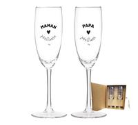 Coffret 2 flûtes - Maman pétillante - Papa pétillant
