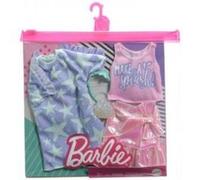 Coffret 2 Habits Barbie : Jupe Rose + Top - Robe Violette + Serre Tète - Tenue De Ville - Vêtement Poupée