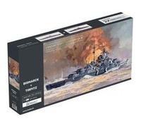 Coffret 2 Maquettes Bateau Bismarck + Tirpitz - Echelle 1/400 - 664 pieces - Set Collection Historique + 1 Carte tigre