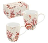Coffret 2 mugs en porcelaine 35 cor Corail reef - EASYLIFE