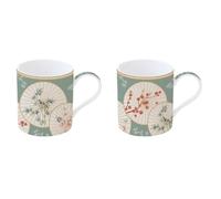 COFFRET 2 MUGS EN PORCELAINE FINE 35 CL DECOR ORIENTAL DREAMS - EASYLIFE