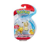 Coffret 2 Pokemon Mimiqui Et Pikachu - Figurine De Combat - Pokemon Jaune Et Creme - Jouet Garcon