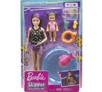 Coffret 2 Poupée : Skipper + Fille + Piscine + 5 Accessoires - Set Babysitter Pour Barbie + 1 Carte Animaux
