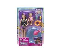 Coffret 2 Poupée : Skipper + Fille + Piscine + 5 Accessoires - Set Babysitter Pour Barbie + 1 Carte Animaux