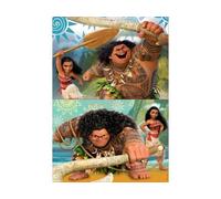 Coffret 2 Puzzles 48 Pieces vaiana et Maui - Set Jeu Enfant + Carte Tigre