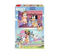 Coffret 2 Puzzles en Bois Enfant 25 Pieces - Famille et Amis - Set Puzzle Chien avec 1 Carte Animal
