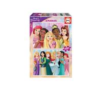 Coffret 2 puzzles enfant 100 pieces - princesse pocahontas raiponce vaiana ariel belle - pour disney