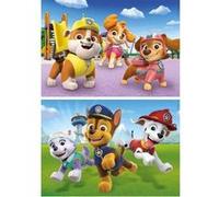Coffret 2 puzzles enfant pat patrouille 20 pieces : liberty everest marcus chase ruben stella en mission - set puzzle + 1 carte