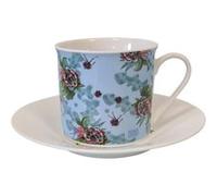 Coffret 2 tasses et 2 sous tasses Allen Desings - Blooms BLEU G