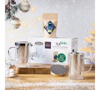 COFFRET 2 TISANIERES DOUBLE PAROI VERBENA 0,4L + SACHETS DE THE - CRISTEL