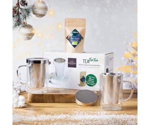 COFFRET 2 TISANIERES DOUBLE PAROI VERBENA 0,4L + SACHETS DE THE - CRISTEL