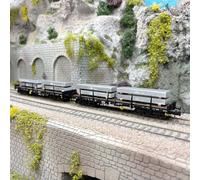 Coffret 2 wagons plats Rmms 4 essieux, chargés de blocs d'aluminium, DB, Ep. IV