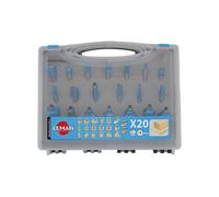 Coffret 20 meches de défonceuse carbure assorties Queue 8mm Leman