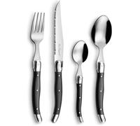 Lou Laguiole - Coffret 24 couverts de table pour 6 personnes Rustic - Acier inoxydable 18/0, Gris