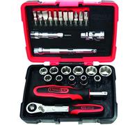 Coffret 27 pièces douilles embouts cliquet réversible rallonge KS TOOLS