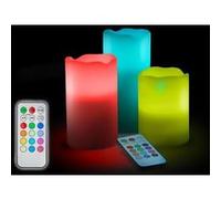 Coffret 3 bougies led en cire avec télécommande G