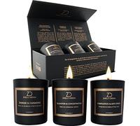 Coffret 3 Bougies Parfumées Aromathérapie - Cadeau Femme Cire Soja Naturelle 100ml - Relaxation Anti-Stress Energie - Idée Cadeau Anniversaire Noël - Zinello Design