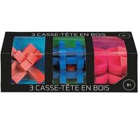 Coffret 3 casses-tête en Bois