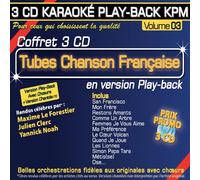 Coffret 3 CD Karaoké Play-Back Kpm "Tubes Chanson Française Vol.03"