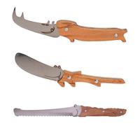 Coffret 3 couteaux à pain, fromage et tartineur en bois d'olivier Roger Orfèvre