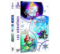 Coffret 3 DVD-Les héroïnes : La Reine des Neiges + Cendrillon + La Petite sirène
