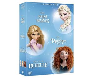 Coffret 3 DVD-Les héroïnes : La Reine des Neiges + Raiponce + Rebelle