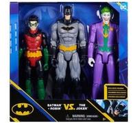 Coffret 3 personnages batman 30 cm batman le joker - robin - figurine super hero série - set dc + 1 carte animaux