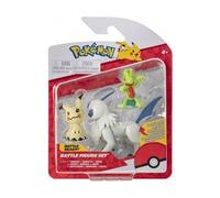 Coffret 3 Pokemon Arcko Mimiqui Absol De Combat - Set Figurine Pokemon Vert Et Gris + 1 Carte Tigre - Jouet Gar?On